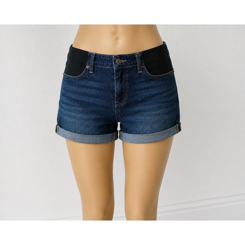 PAIGE Jimmy Jimmy Shorts Womens‎ Size 27 Dark Wash Denim Cuffed Comfort Panels
